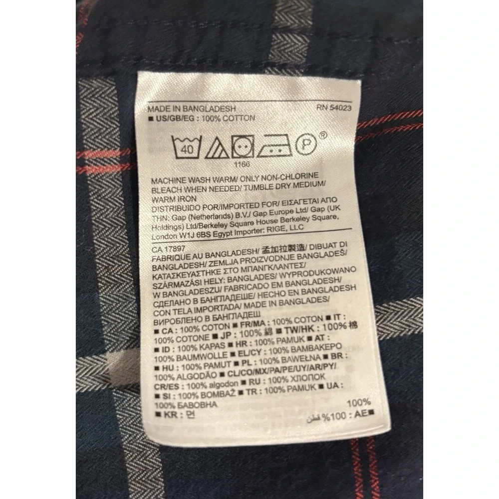 BANANA REPUBLIC cotton lightweight‎ flannel shirt multi plaid mens large L